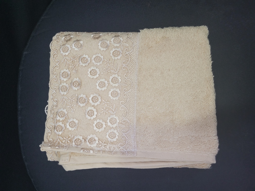 BSNSENAHAVLU 82x47cm Güpürlü Havlu Açık Kahve %100 Bambu Yerli 1 Adet