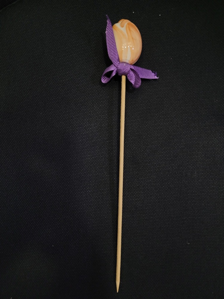 B31334 Sanat Seramik Gül Ahşap Saplama Çubuklu 25cm Çiçek Natural 1 Adet