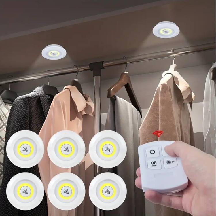 CY131170 Beyaz Uzaktan Kumandalı 6 Işıklı LED Dolap Altı Aydınlatma