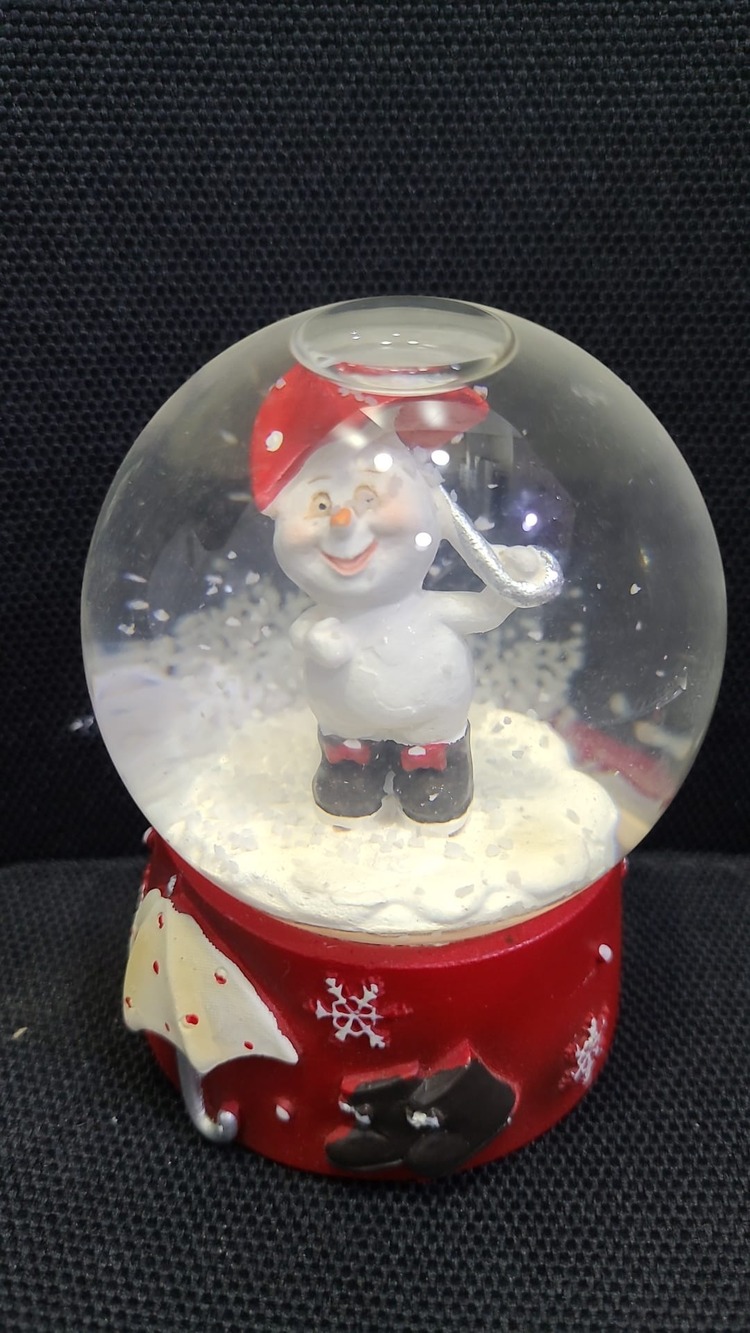 AAGP-2404 Giftpoint 9cm Kar Küre Kırmızı Kardan Adam Noel Yılbaşı 1 Adet