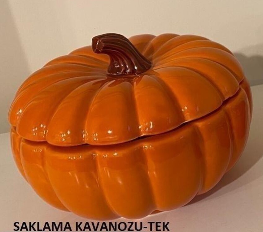 LTAS-K004 Kabak Seramik Kapaklı Kavanoz Saklama Kavanozu Tek 17x17x13cm