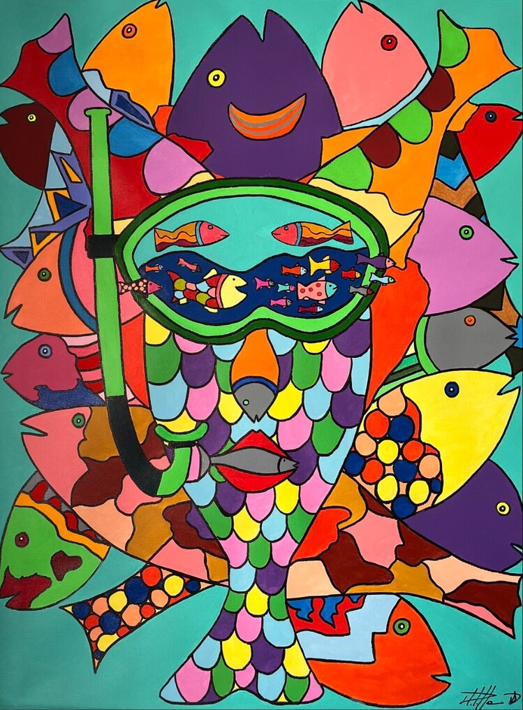  A18421052025 İki Su Arasında 2023 İspanya Tuval Üzerine Akrilik 80x60cm