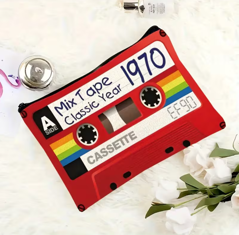 DN7567664 Stil-01 1 adet Vintage Kaset Maket Makyaj Çantası