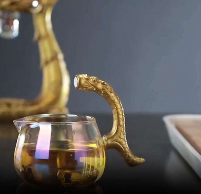 A5004641 Yaratıcı Ejderha Cam Çay Servis Demliği Pu'er Oolong Drinkware 1 Adet