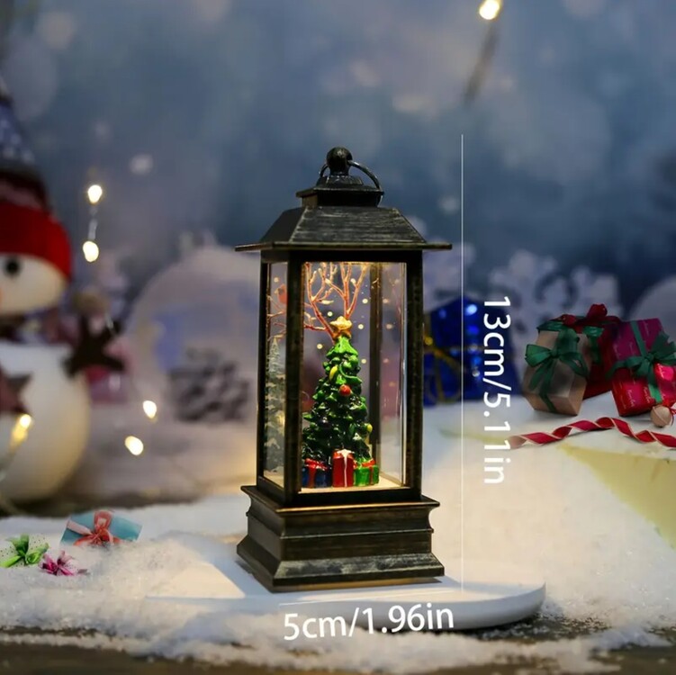 BVA342874 Noel ağacı / Beyaz Noel Kare Rüzgar Işığı Elektronik Şamdan Lamba