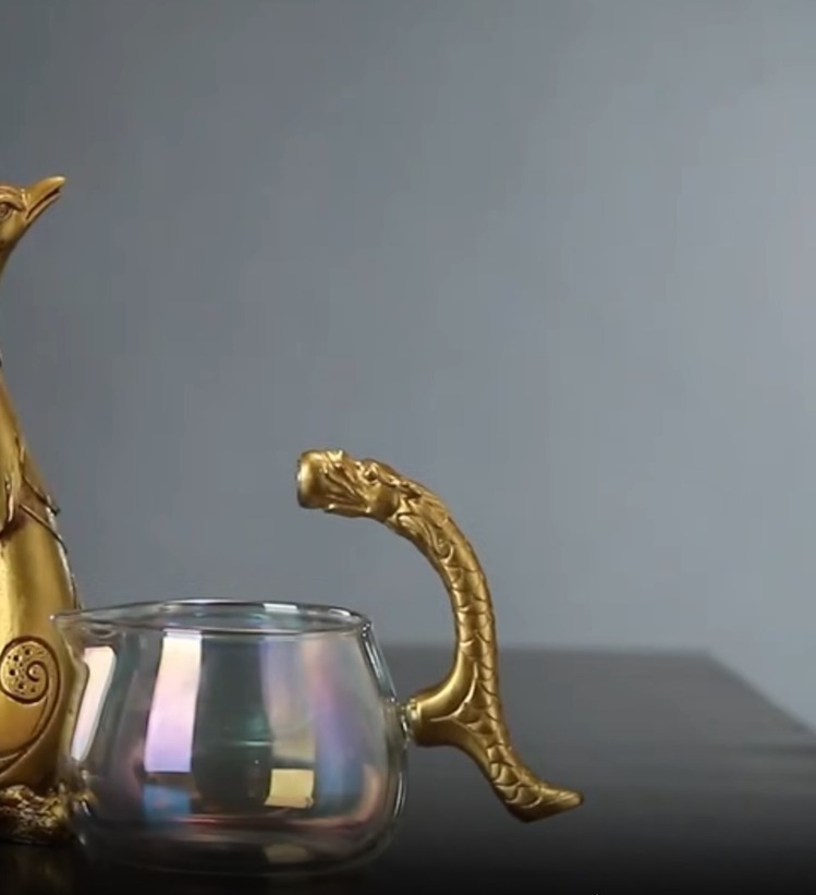 A5004641 Yaratıcı Ejderha Cam Çay Servis Demliği Pu'er Oolong Drinkware 1 Adet