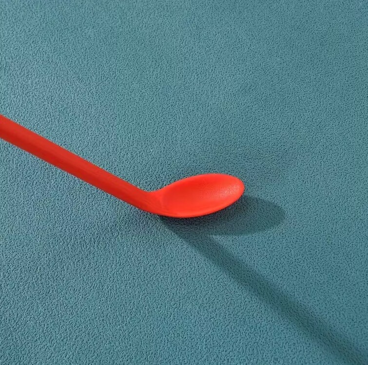 LQ92482 Çift başlı silikon kaşık (15.01 cm siyah + 23.01 cm kırmızı) + Saklama kutusu