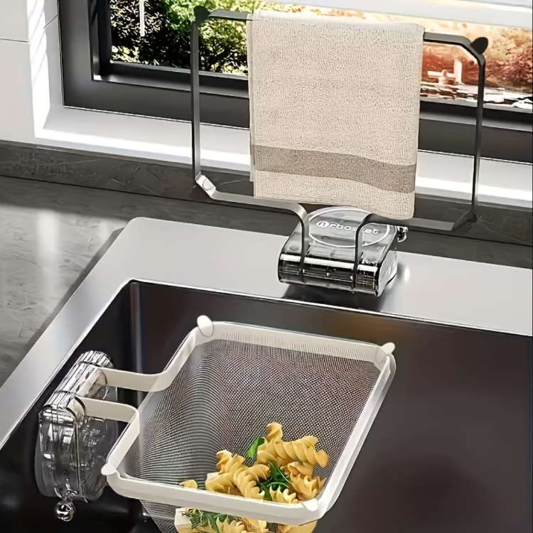 MK255302 1 beyaz filtre + 50 filtre şeridi Güçlü Emişli Mutfak Lavabo Süzgeci
