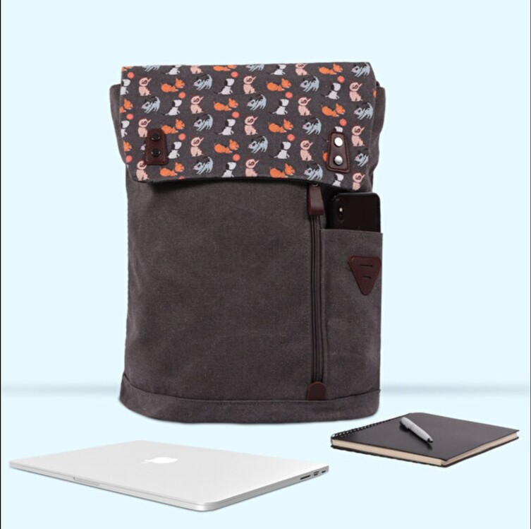 BGD8681126436151 Design Dogs Vintage Laptop Sırt Çantası Gri 1 Adet