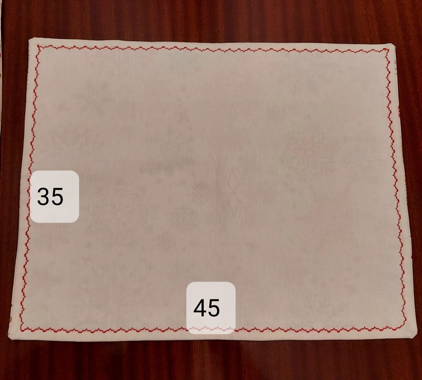 A6956 Kar Taneli 2'li Amerikan Servis 35x45cm Panama Keten Özel Dikim