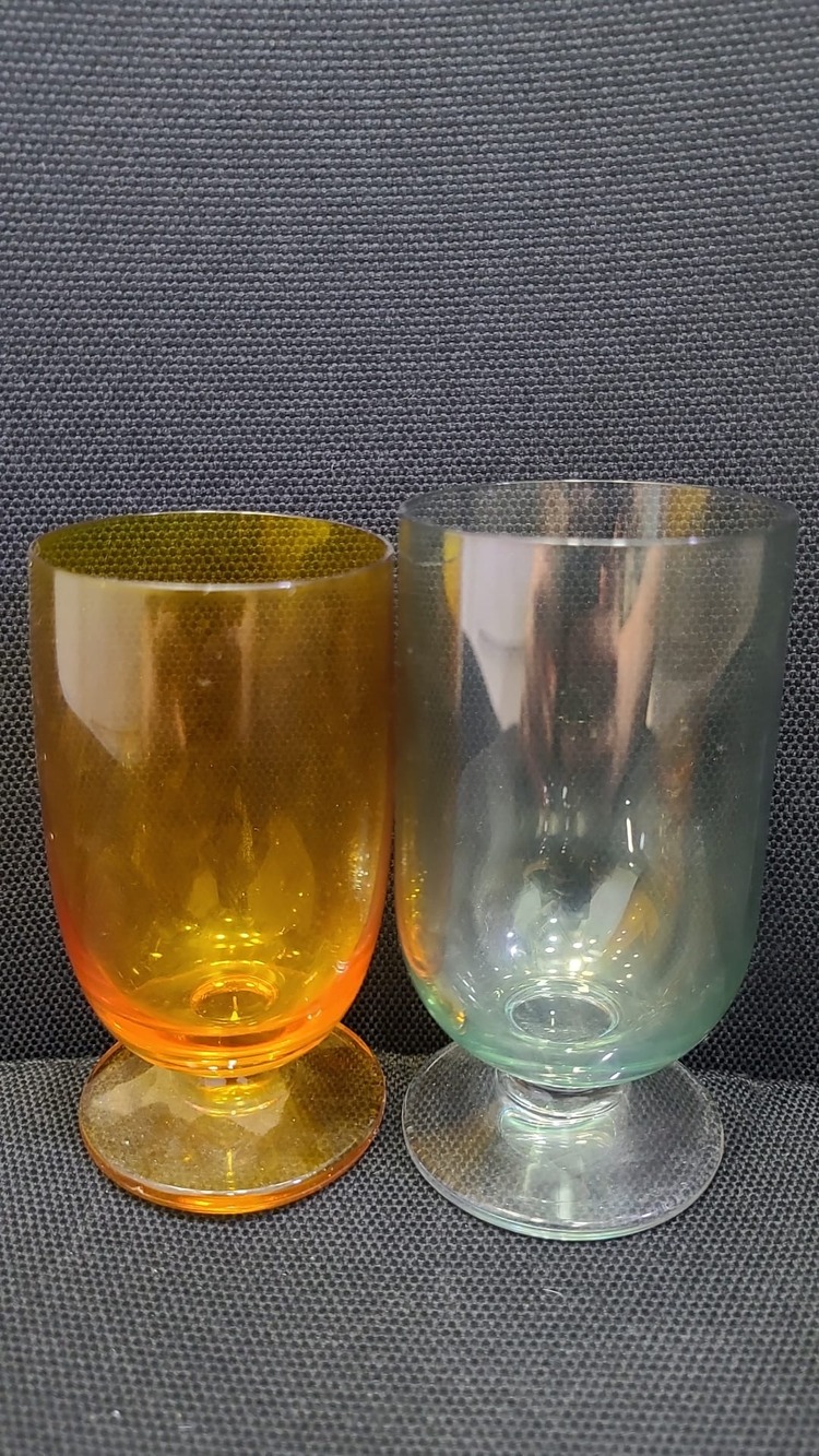 A79686 Cam Bardak Kahve Yanı Set Renkli (1 Adet 9,5cm + 1 Adet 10,5cm)