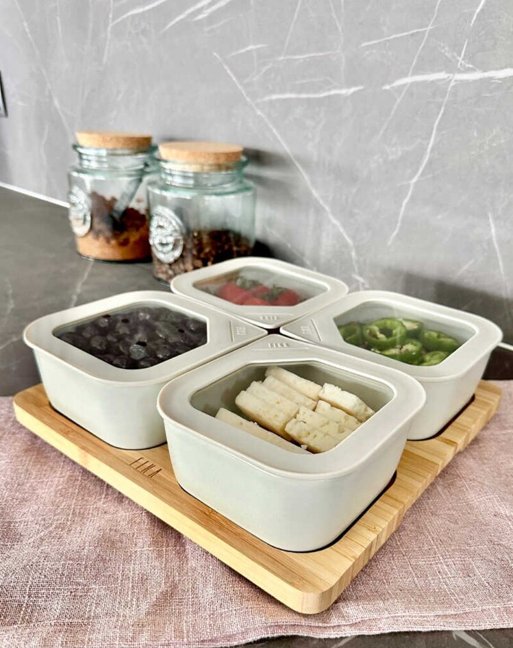 D-NEOBRK-01 Neoflam Fika One 4'lü Kahvaltı Mutfak Set Bej İskandinav Tasarım 1 Adet