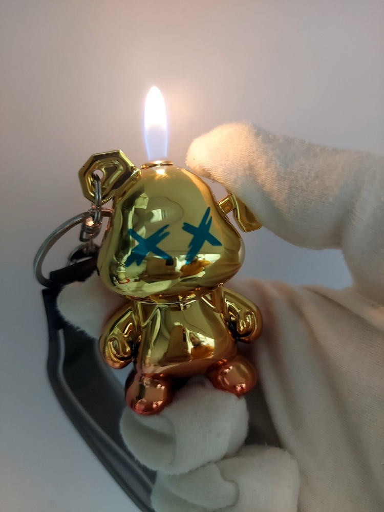 FP-2902 Ayıcık Teddy Bear Anahtarlık Çakmak Lighter XX Gold Degrade Çanta Süsü 1 Adet