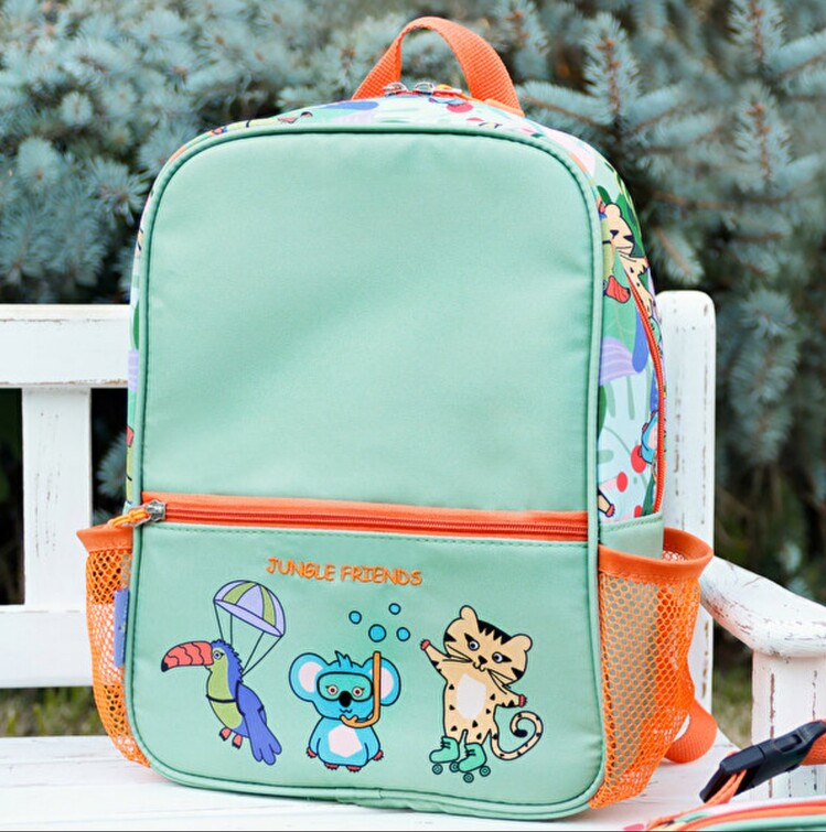 MAM362890207 Çocuk Sırt Çantası ve Isı Yalıtımlı Beslenme Çantası Seti Jungle Friends