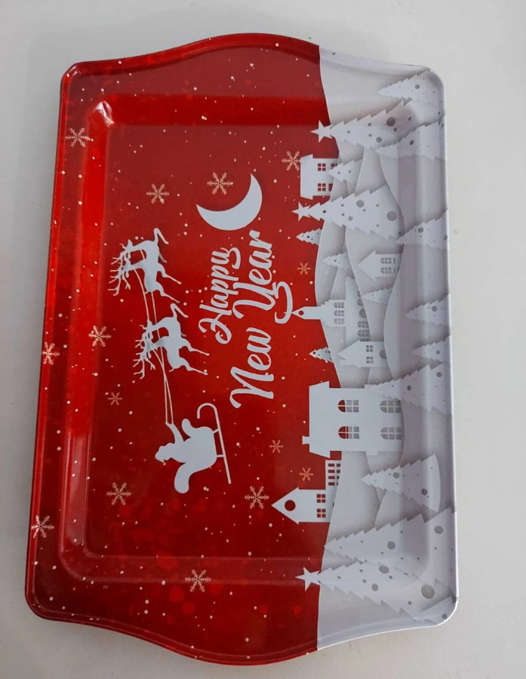 MTP70 Yeni Yıl Temalı Metal Tepsi 15,7x24,5cm Özel An Unutulmaz 1 Adet