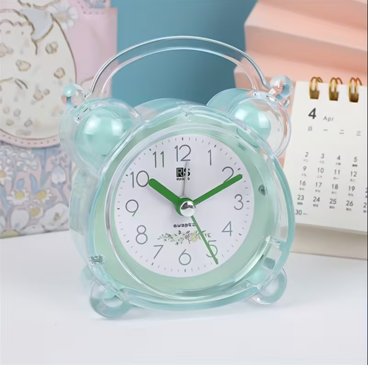 AQG676560 Yeşil RUISUNG Minimalist Kristal Alarm Saat Şeffaf Plastik