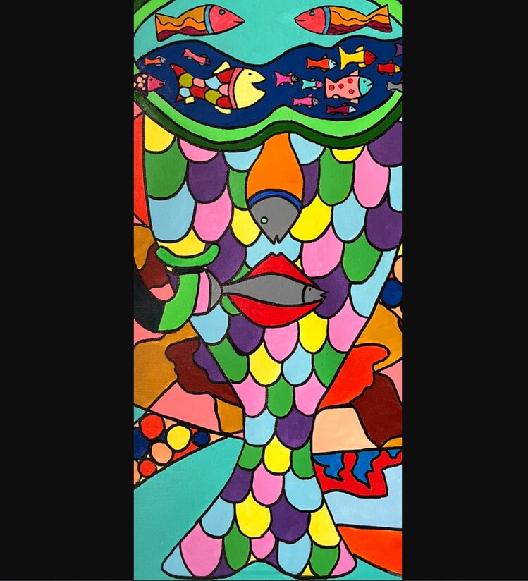  A18421052025 İki Su Arasında 2023 İspanya Tuval Üzerine Akrilik 80x60cm