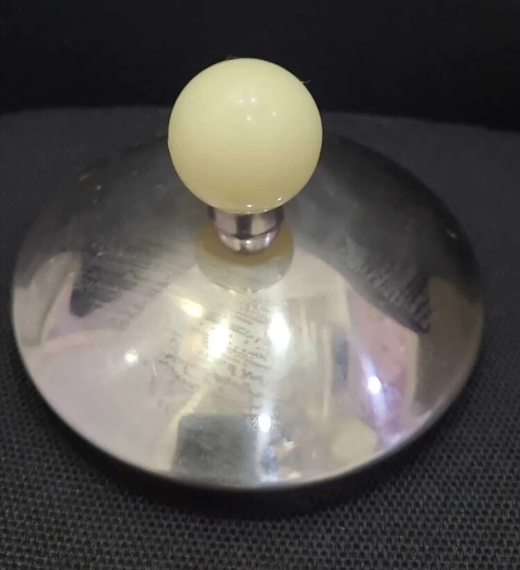 B388364 Çaydanlık Demlik İçin Plastik Tutmaçlı Metal Gümüş Renk 1 Adet 10cm Kapak