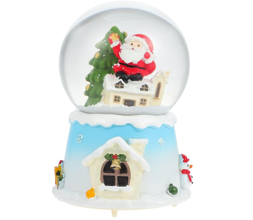 D1080A Değişen Işıklı Müzikli 12cm Wireless Noel Merry Christmas Kar Küre 1 Adet