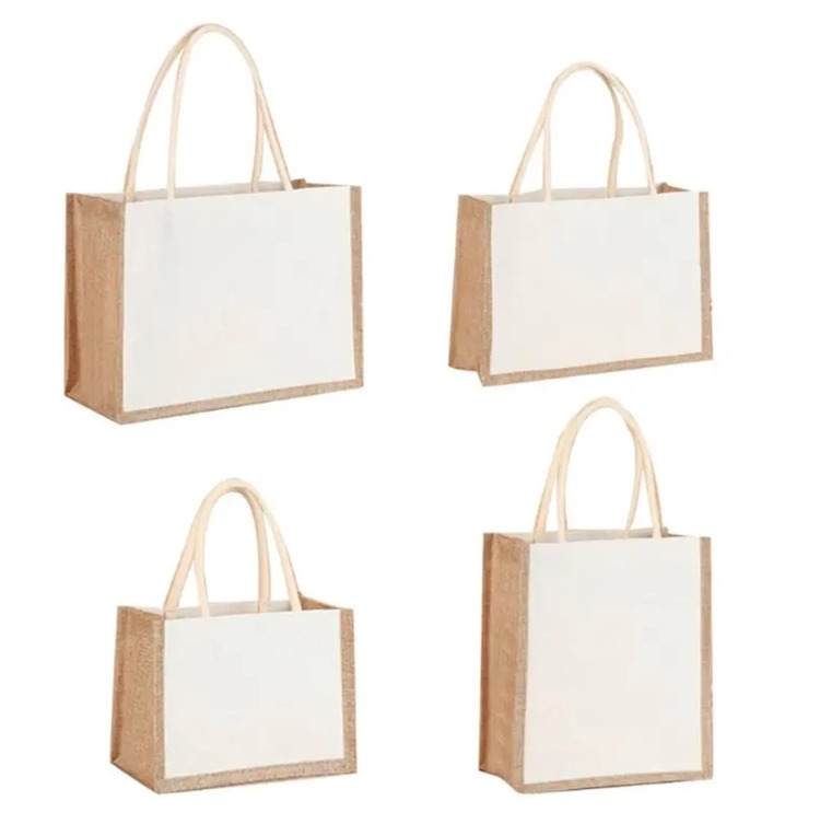 AAQ07772 Jüt Çanta Boş Beyazlatılmamış Büyük 35x27x15cm Yeniden Kullanılabilir 1 Adet