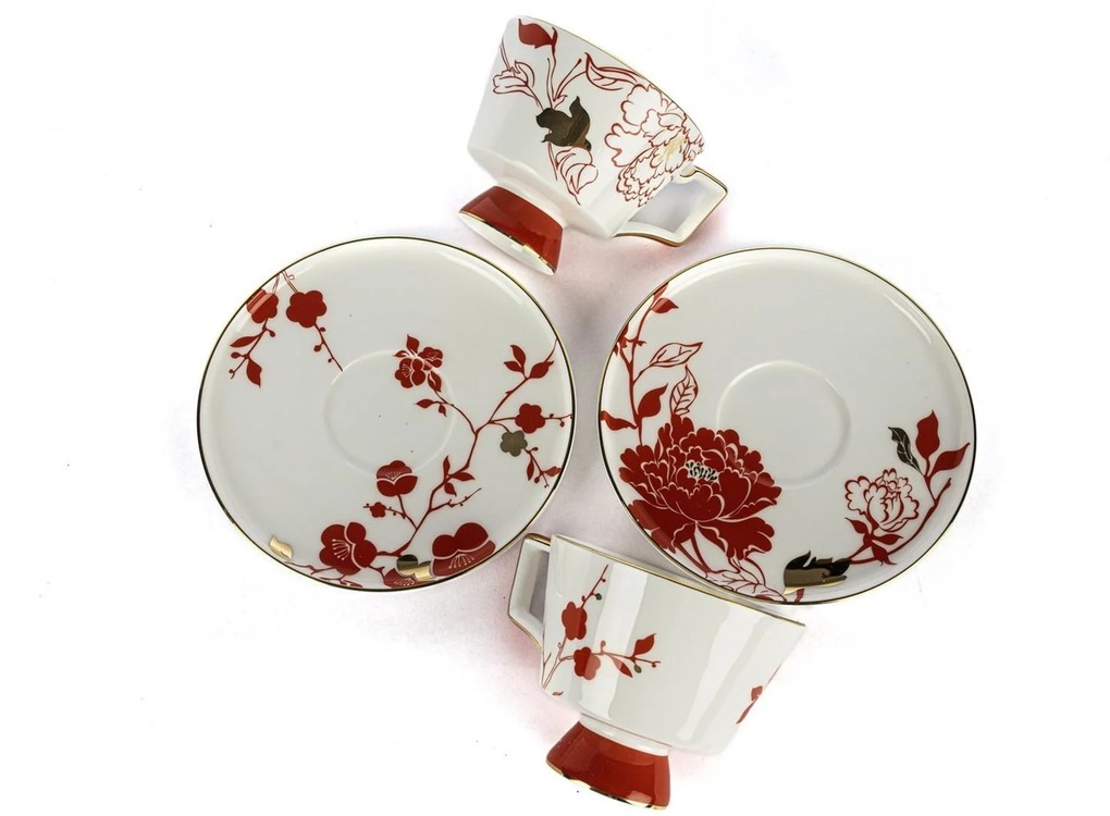 P367.389406 Poppy 2'li Kahve Fincan Set 90cc Butik Porselen Mutfak