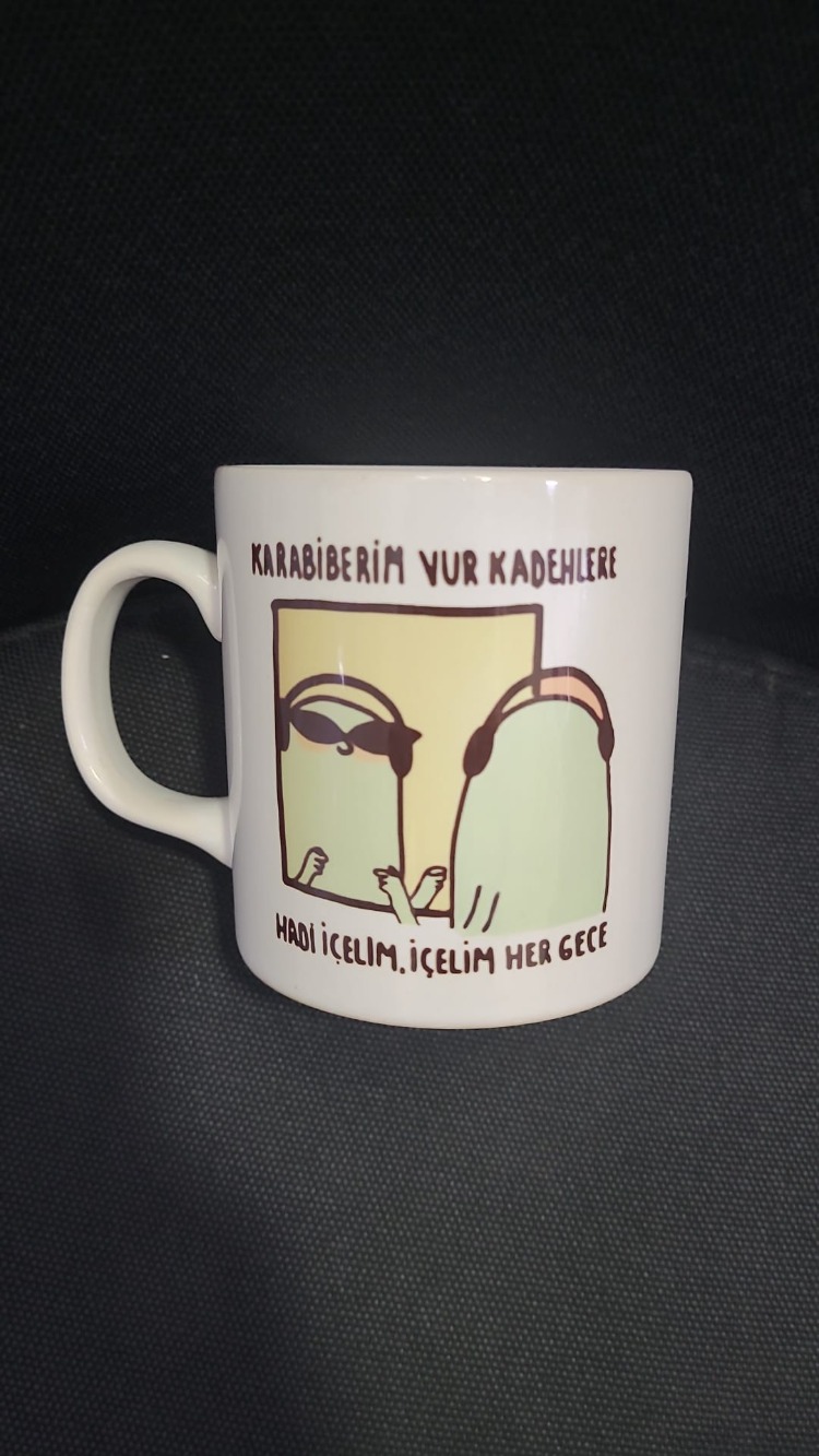 A92762639 Porselen - Karabiberim Motto Kupa Bardak- Makinede Yıkanabilir 1 Adet