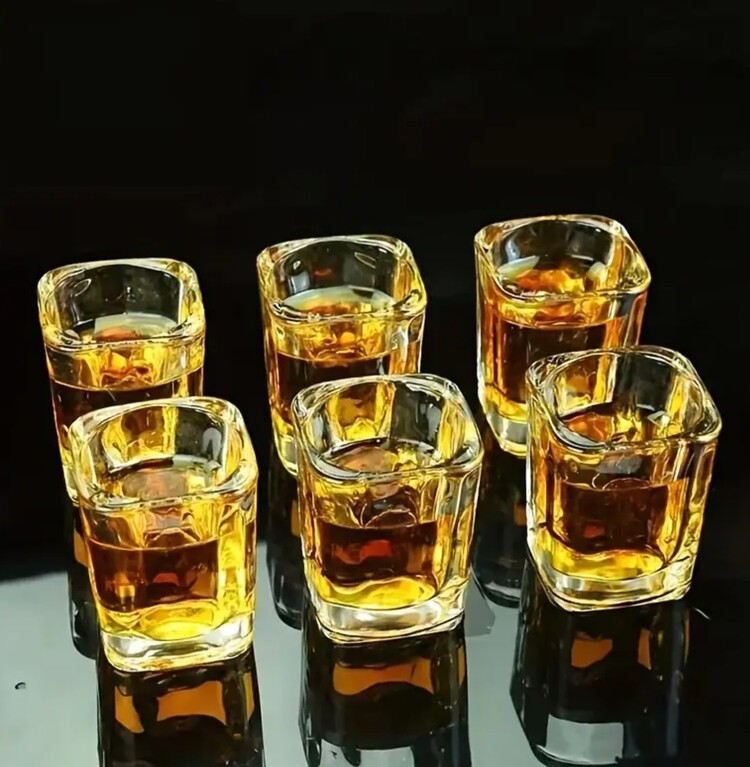 TU298118 6 Adet / 70ml Şık Cam Shot Bardakları - 2 oz Whiskey ve İçki Bardakları