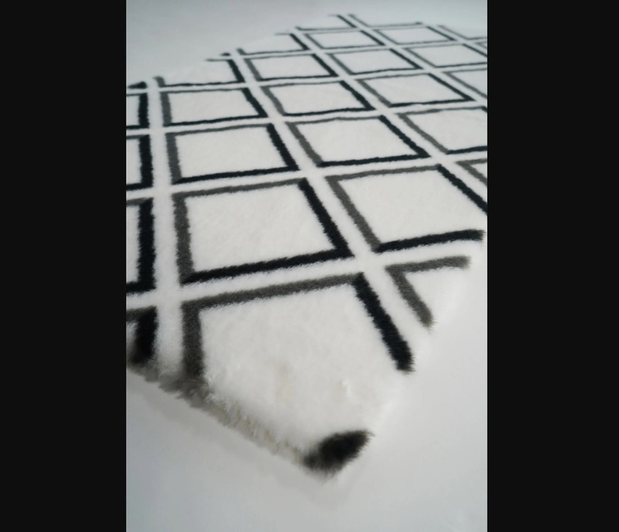 MRBLKRLI Prizma Home Marble Halı Kareli 75x110cm Yıkanabilir Kaymaz Taban 1 Adet