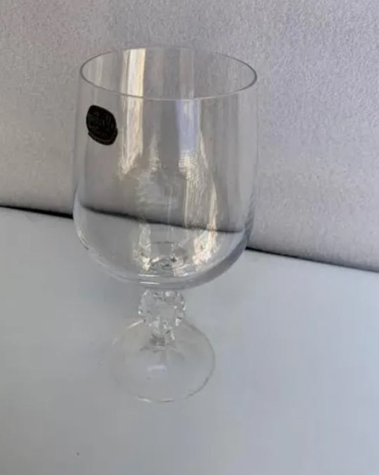 3099 12cm 2'li Bohemia Kristal Şeffaf Kadeh Bardak Kahve Yanı Capodimonteli