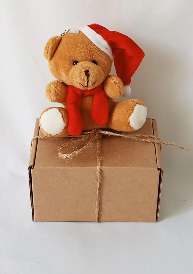 A867789 Kids Dudu Peluş Ayıcıklı Anahtarlık 11cm Kutulu Hediyeli Kahve Renk Yeni Yıl 1 Adet
