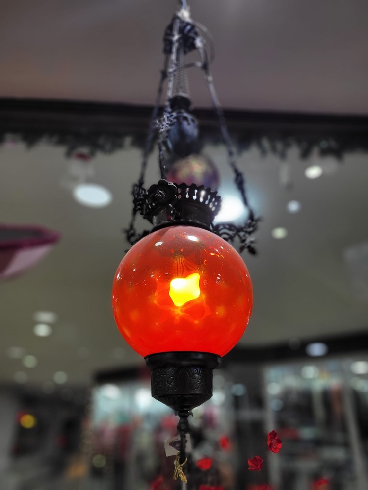 A000EK7DB Zanaat Cam Metal Avize Sarkıtmalı Koleksiyon Değerli 110x25cm Otantik 1 Adet
