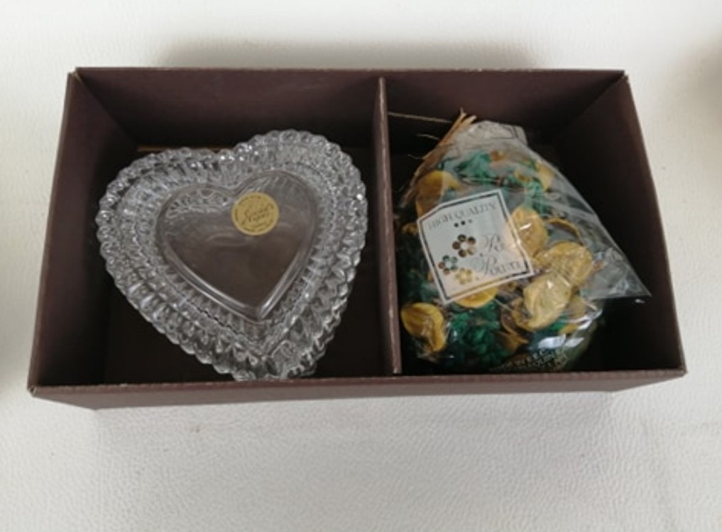 9053991 Cristal d'Arques France Coeur Kalp Collection Genuine Lead Crystal 1 Set
