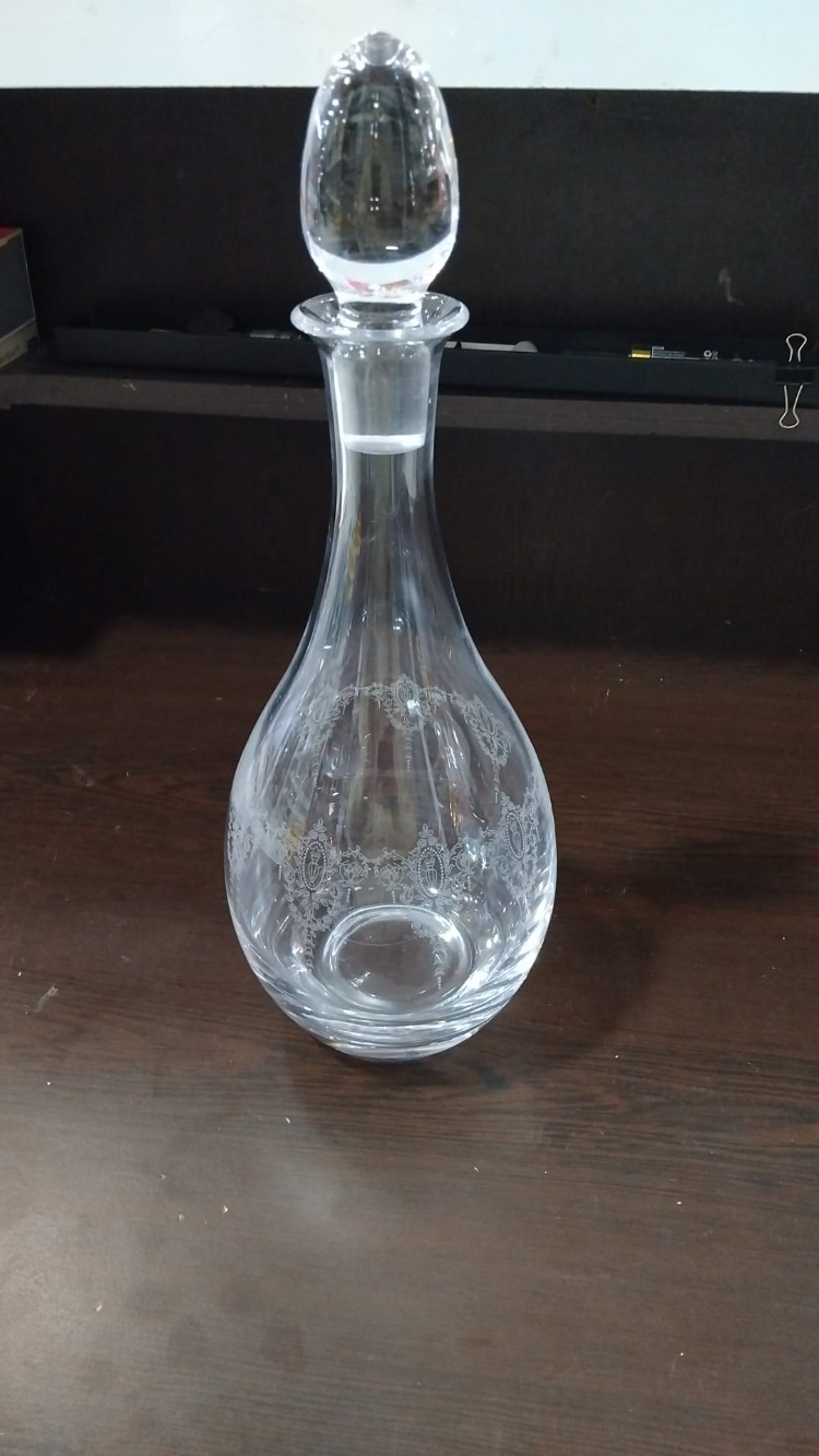 161021042026 H.35 cm  çapı. 14 cm şeffaf cam karaf 1 adet