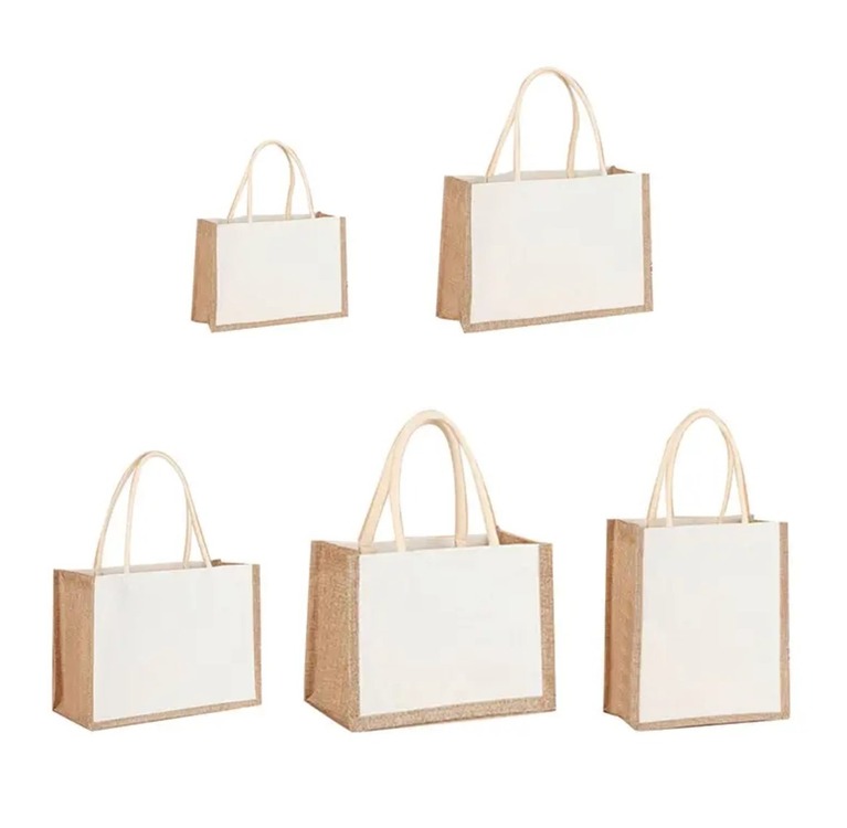 AAQ07772 Jüt Çanta Boş Beyazlatılmamış Büyük 35x27x15cm Yeniden Kullanılabilir 1 Adet
