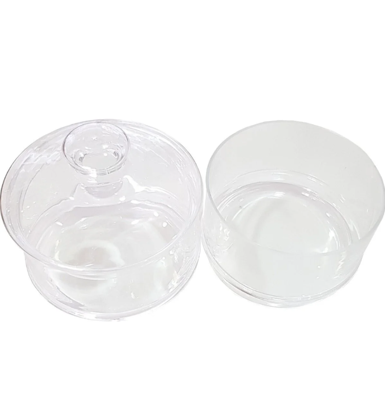 KTC04DUZ Cam Kavanoz 2 Katlı Büyük Cam 23x15x9cm Düz Şeffaf