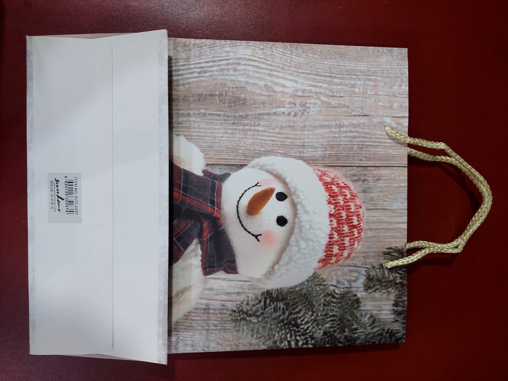 SVR-5287 Yılbaşı Noel Yeni Yıl Christmas Karton Poşet Kardan Adam Orta Boy 1 Adet