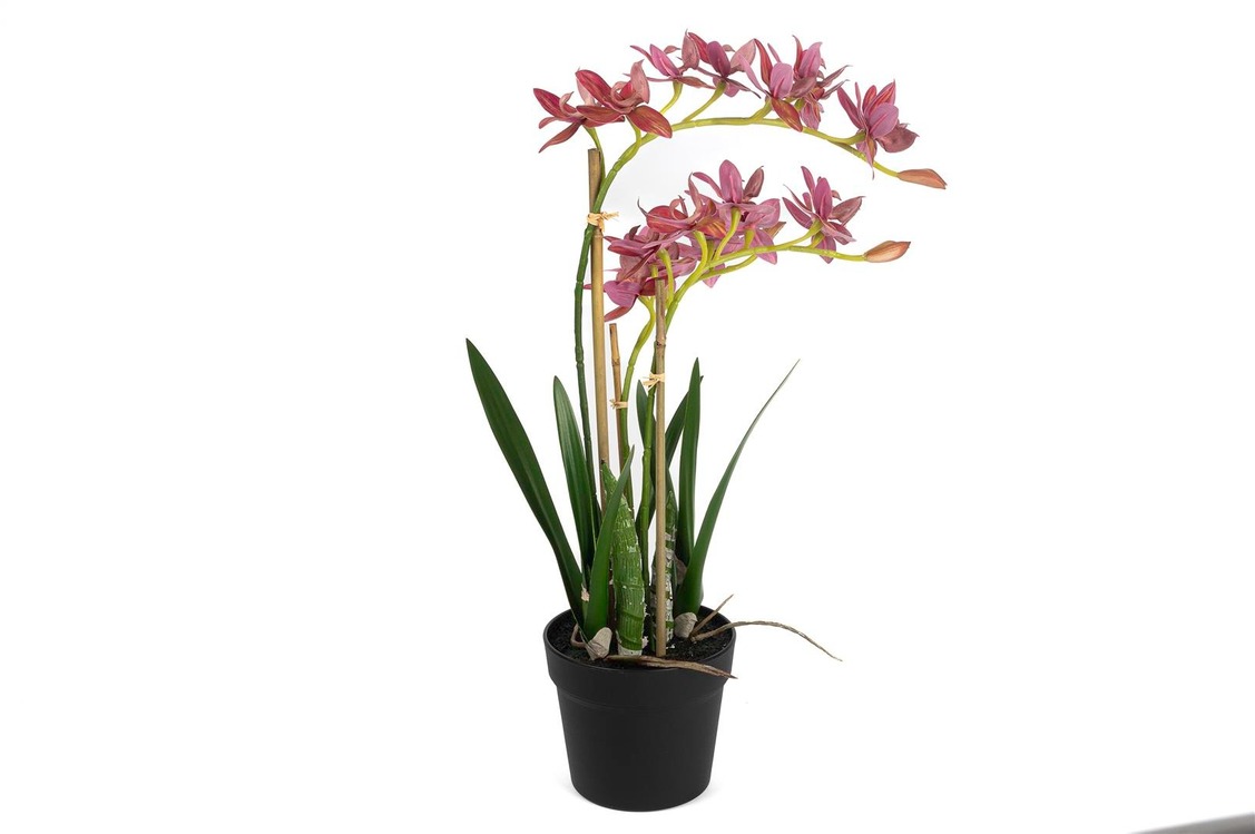 P282.356477 Pembe Yapay Vanda Orkide 61cm Saksılı Çiçek Ev Dekorasyon 1 Adet