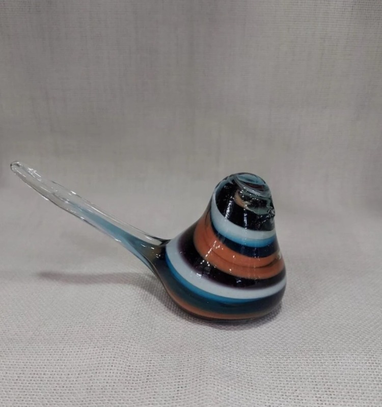 uzaykuşu El Yapım Cam Kuş Uzay Renk Yatay 13cm Yükseklik 8cm Büyük