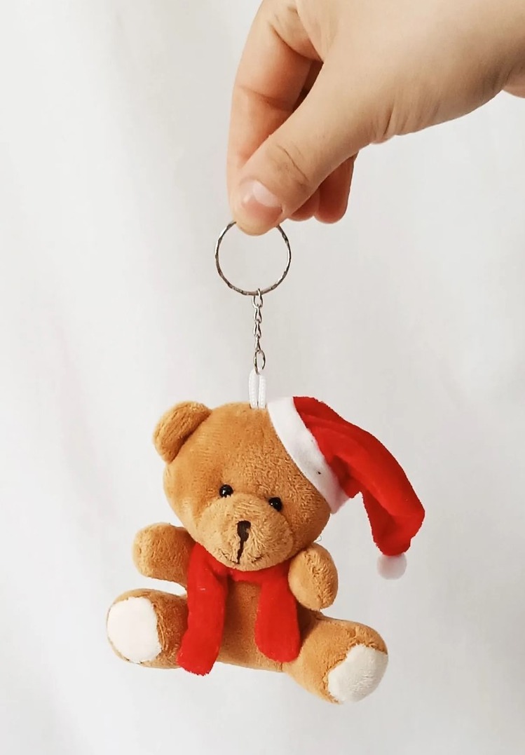 A867789 Kids Dudu Peluş Ayıcıklı Anahtarlık 11cm Kutulu Hediyeli Kahve Renk Yeni Yıl 1 Adet