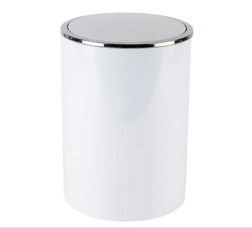 M-E35-01 P.NOVA Lenox Çöp Kova 6lt Beyaz Banyo Plastik Ø18,5x25,5cm 1 Adet
