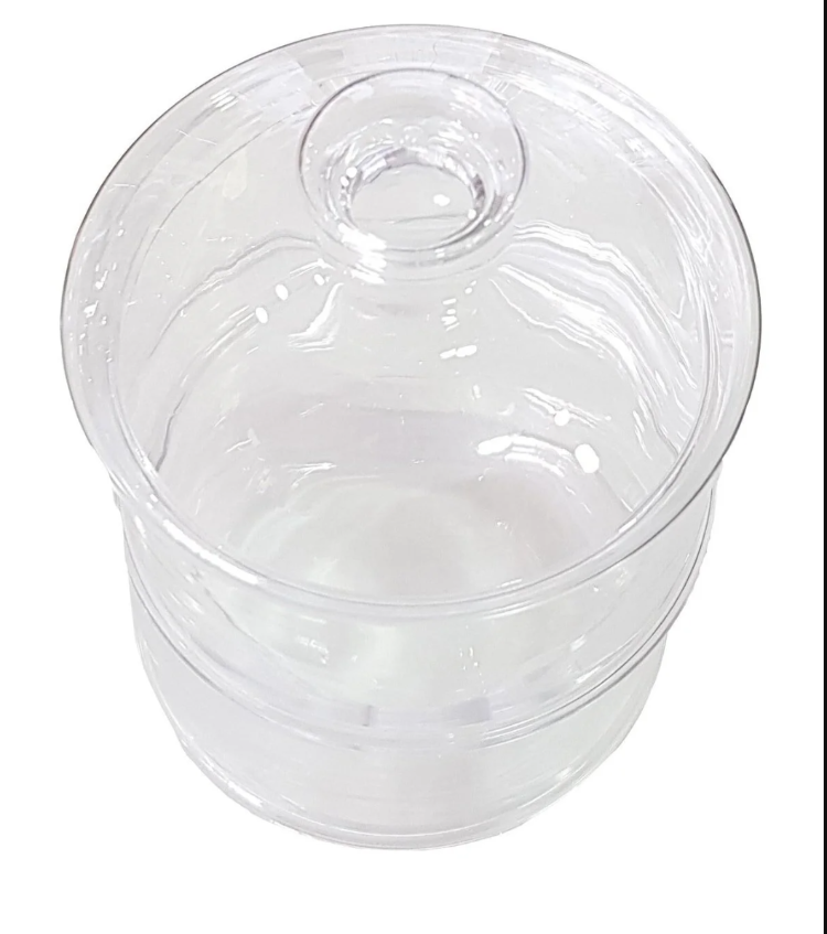 KTC04DUZ Cam Kavanoz 2 Katlı Büyük Cam 23x15x9cm Düz Şeffaf