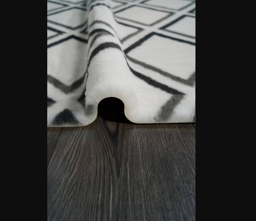 MRBLKRLI Prizma Home Marble Halı Kareli 75x110cm Yıkanabilir Kaymaz Taban 1 Adet