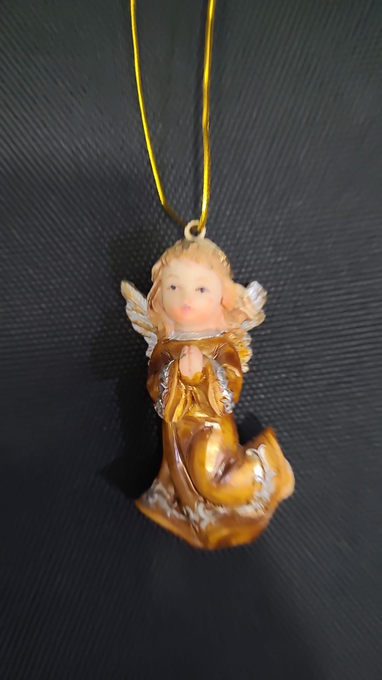 C89651 Asılan Melek Turuncu Biblo Dekoratif Obje Ev Dekorasyon 7x3,5cm 1 Adet
