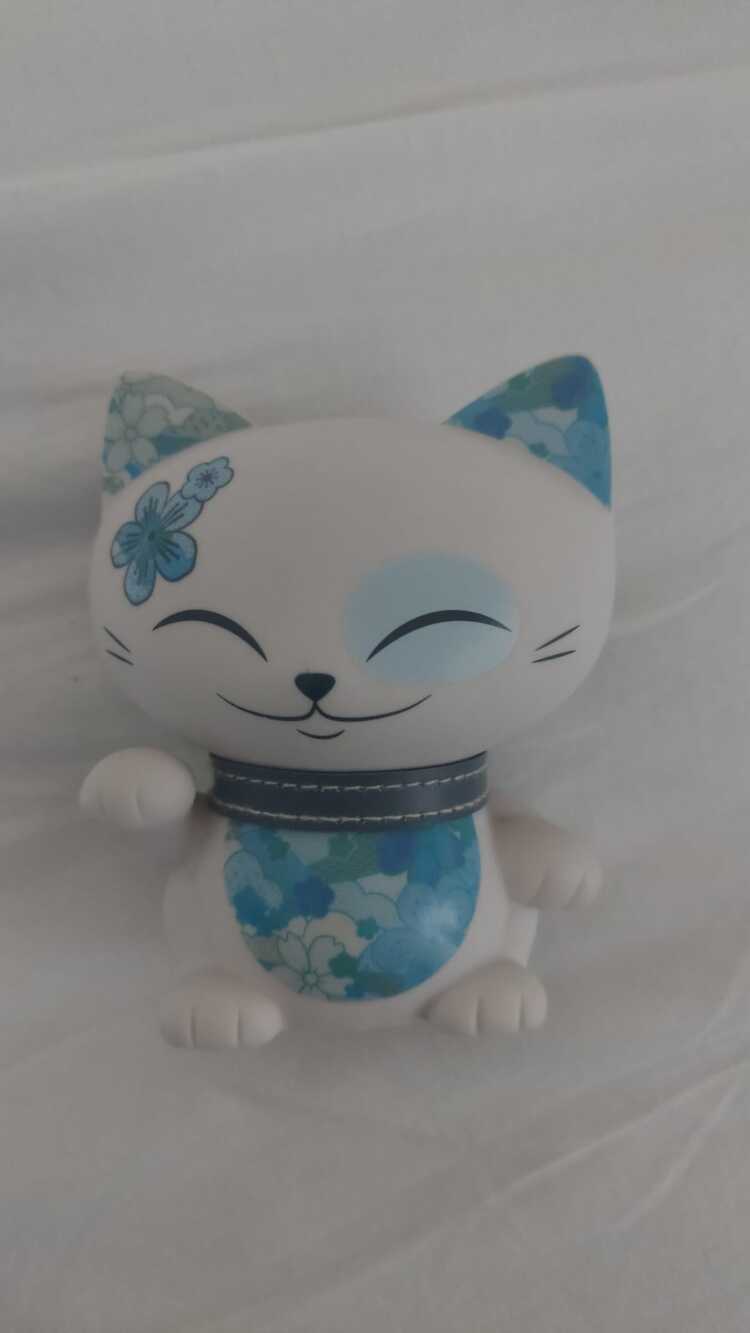 353330 Kimmidoll Mani Şanslı Kedi Çiçek Figür 11cm Lucky Cat Mutluluk Sevgi 1 Adet