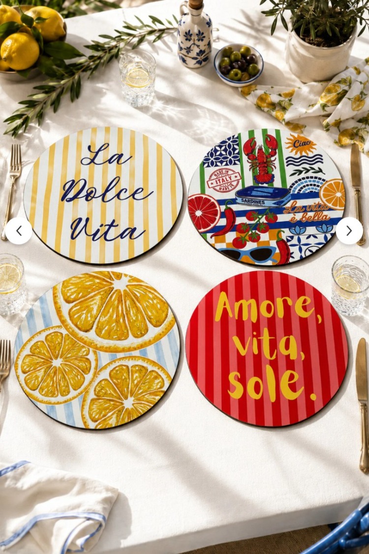 A1164842416 TÜRKİYE La Dolce Vita Supla 4'lü Supla Set – Sicilya Temalı -