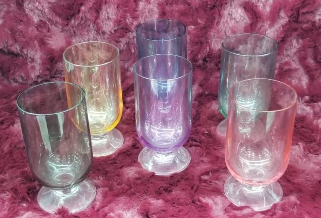 A79686 Cam Bardak Kahve Yanı Set Renkli (1 Adet 9,5cm + 1 Adet 10,5cm)
