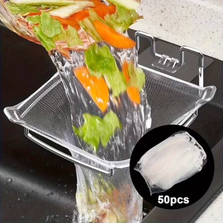 MN208618 50 adet filtre ekranı 304 Paslanmaz Çelik Üç Yollu Filtreler Lavabo Filtre Torbaları