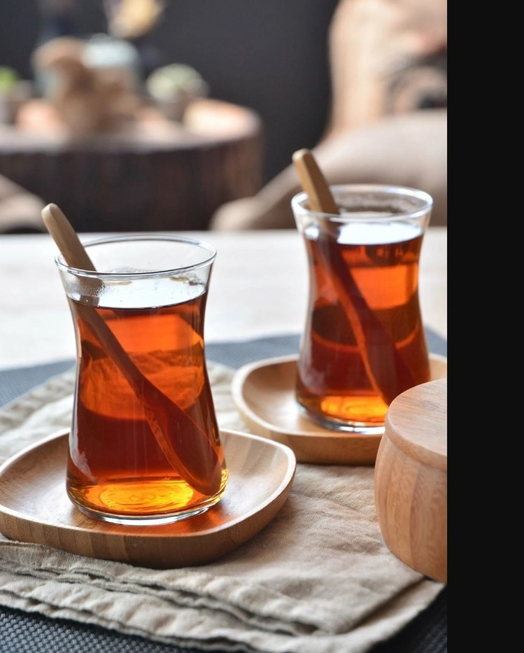 B2502 Bambu Silva 6'lı Kare Çay Tabak Çerez Kase 10x10x1,6cm Tiryaki Özel Tasarım