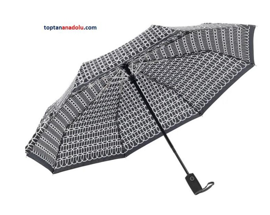 MAR-706L İthal Yuvarlak Desenli Tam Otomatik 8 Telli Şemsiye 1 Adet