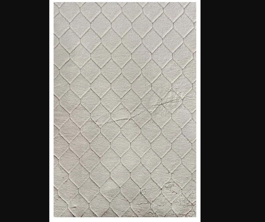 CD010 Tüylü Desenli Yumuşak Halı Comfort Diamond No:2 Bej 75x110cm Avantajlı Silinebilir 1 Adet